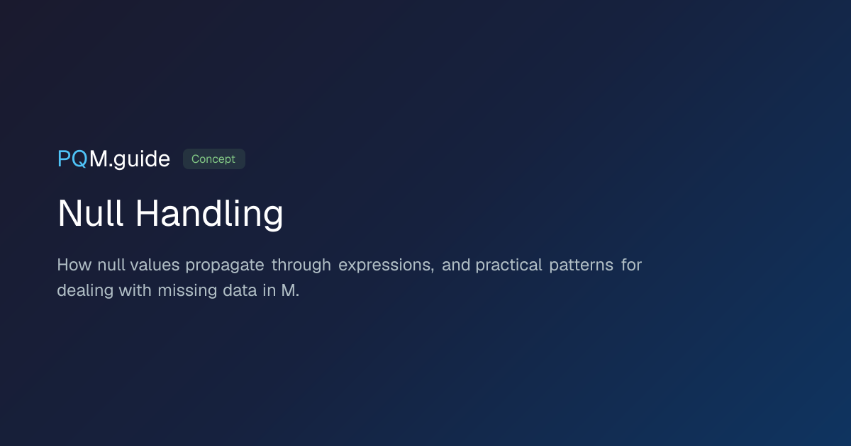 Null Handling | PQM.guide