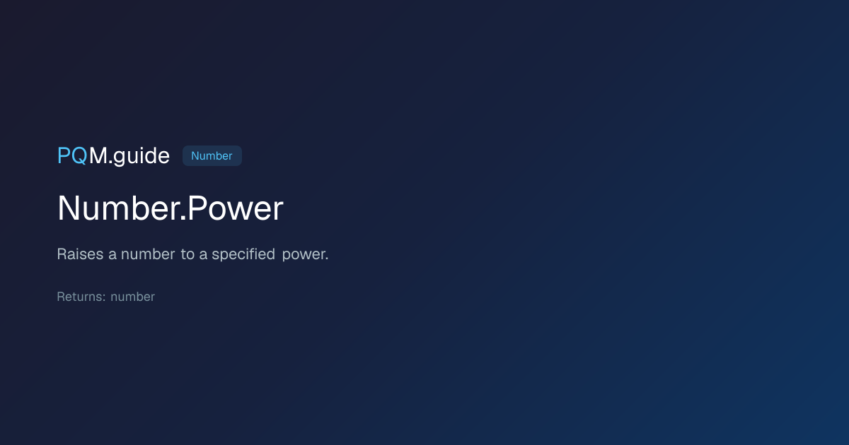 Number.Power | PQM.guide