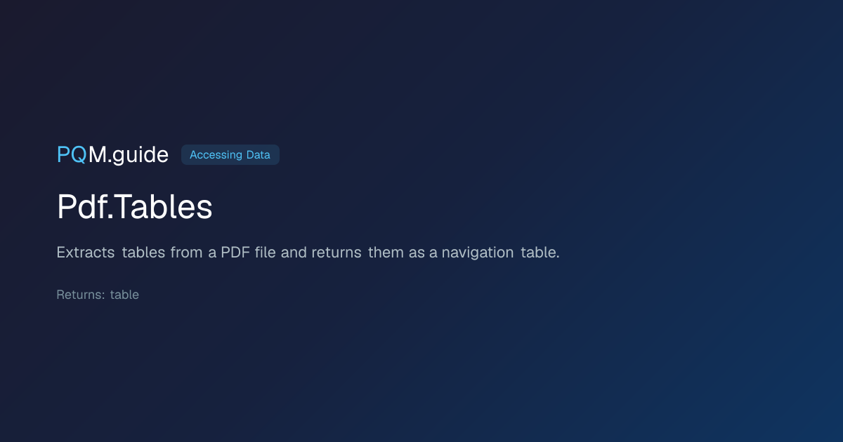 Pdf.Tables | PQM.guide