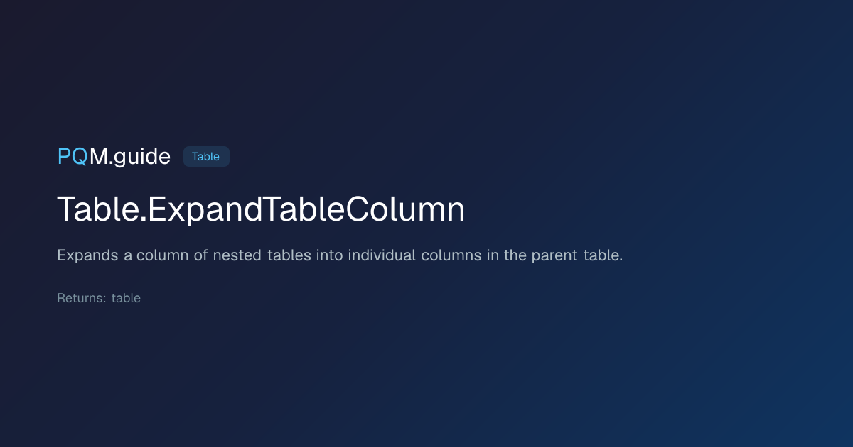 Table.ExpandTableColumn | PQM.guide
