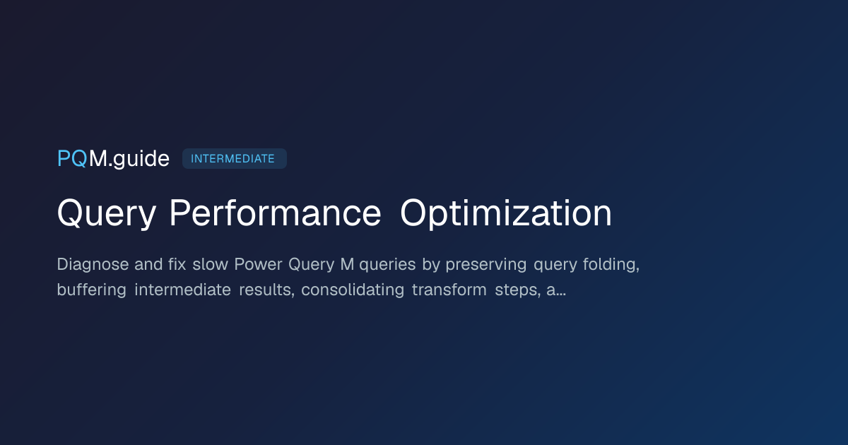 Query Performance Optimization | PQM.guide